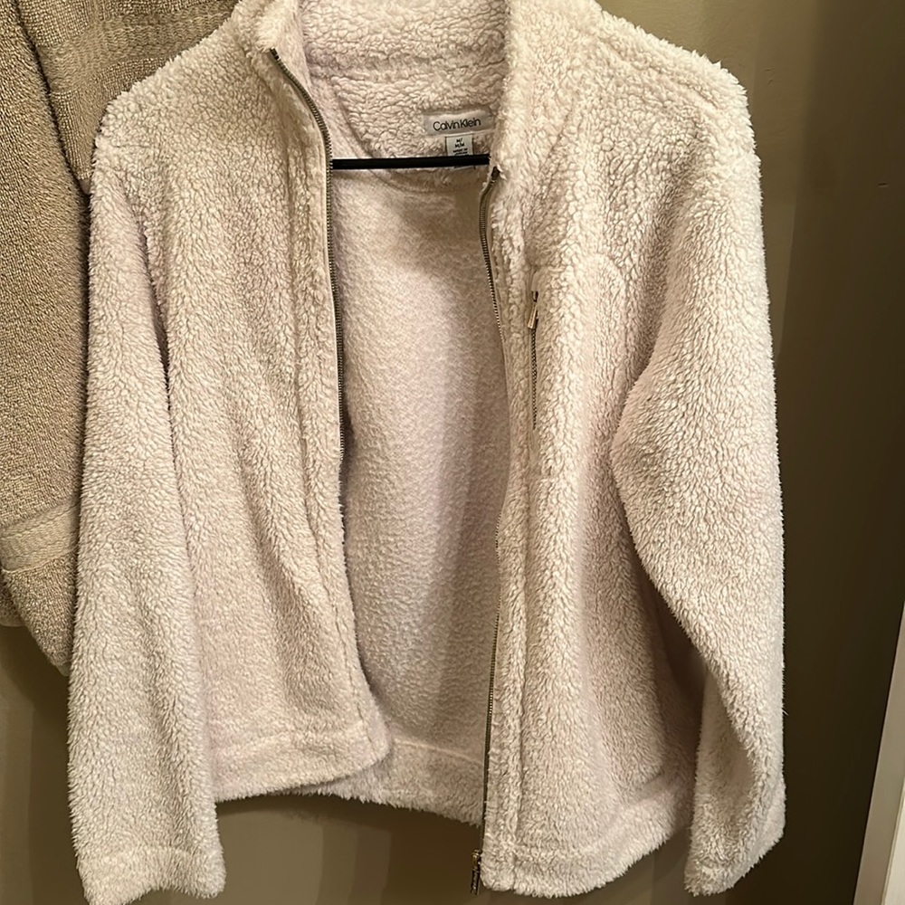 calvin klein fuzzy jacket